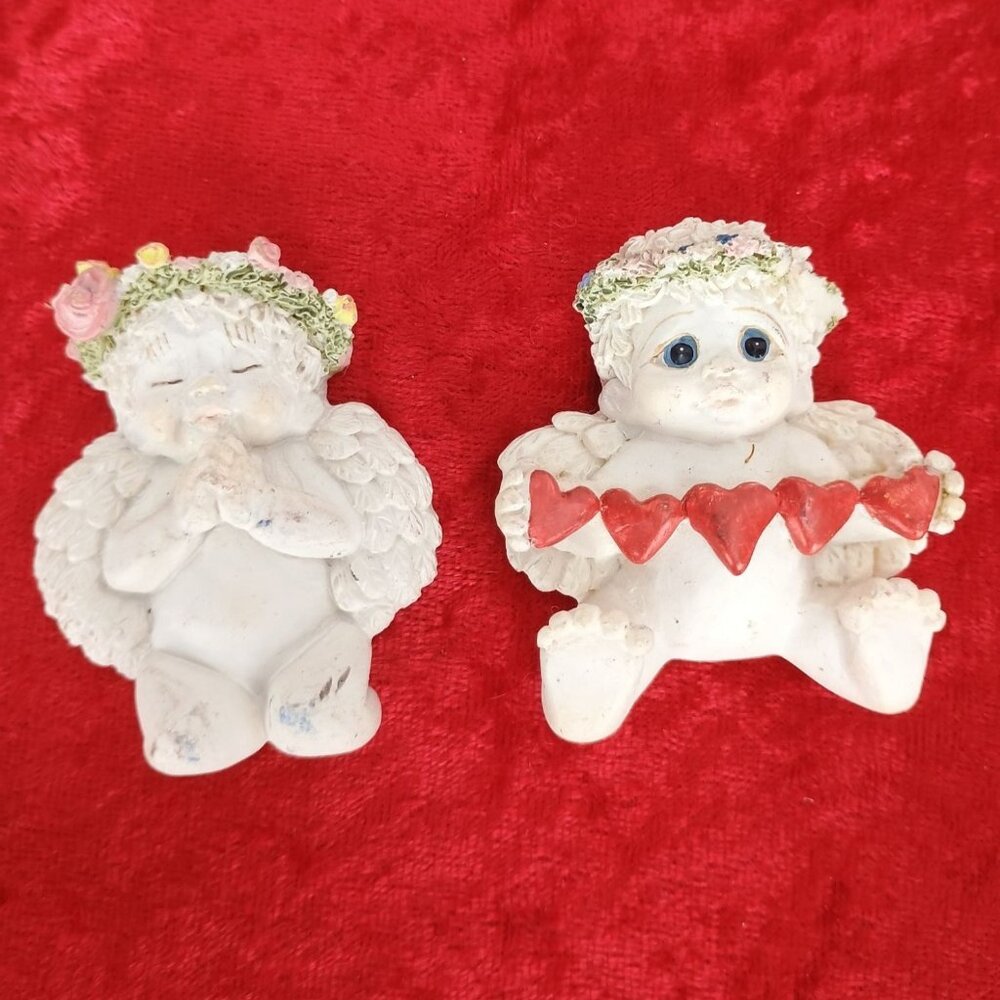 Vintage 1995 Dreamsicles Cherub Angel "Heart Strings" Magnet‎ set of 2